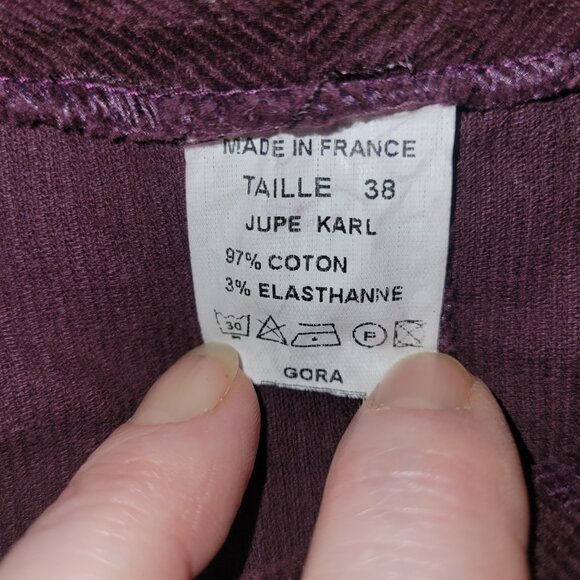 90s Y2K Vintage Parisian Designer High-Waisted Corduroy Mermaid Midi Skirt - Picture 7 of 7